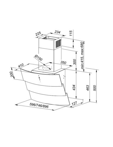 Okap kuchenny Globalo Vintio 60.2 Black