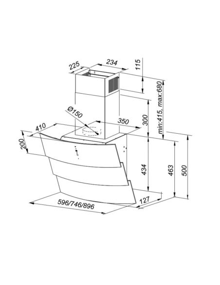 Okap kuchenny Globalo Vintio 60.2 Black