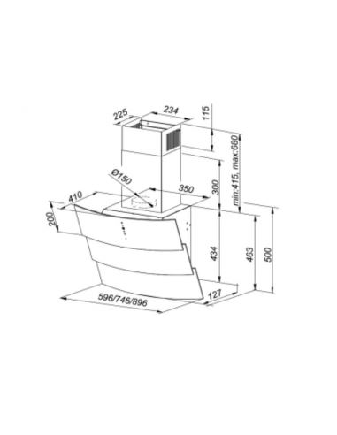 Okap kuchenny Globalo Vintio 90.2 Black