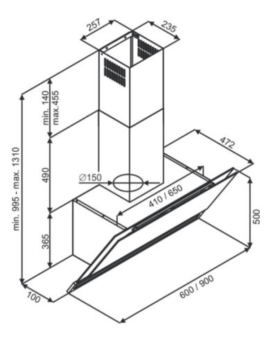 Okap kuchenny Globalo Zenesor 60.1 Black