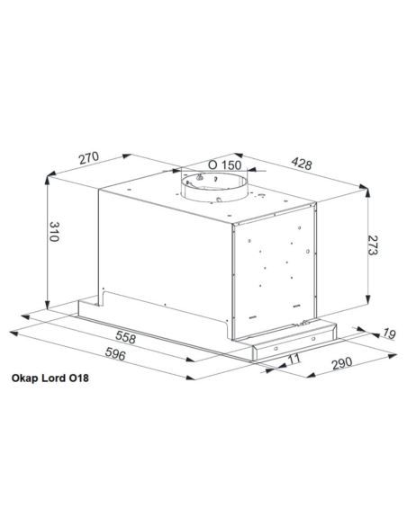 Okap Lord L-O18 60cm czarne szkło TC silent