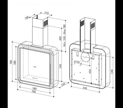 Okap Faber PYANA ARIES BK/BK