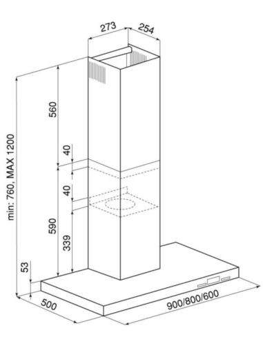 Okap kuchenny Globalo Nomina 60.4 Sensor White