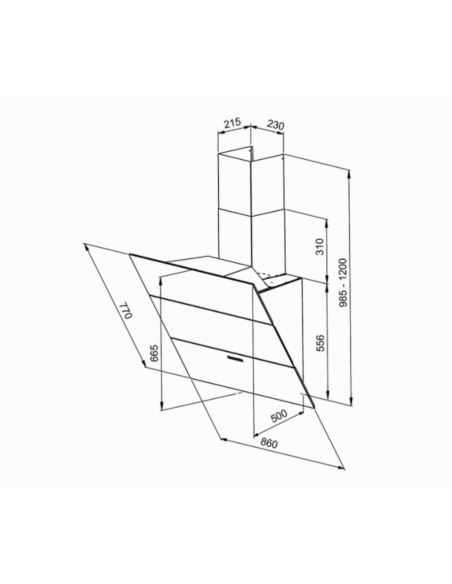 Okap Galvamet Mood 86 Inox/Black