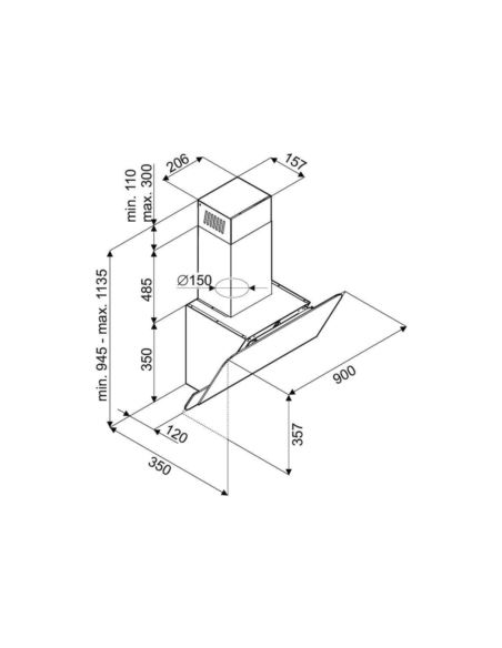 Okap kuchenny Globalo Wrotma 90.1 White