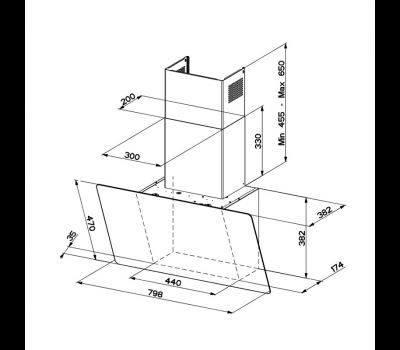 Okap Faber GLAM-LIGHT EVO WG1C/WG3C