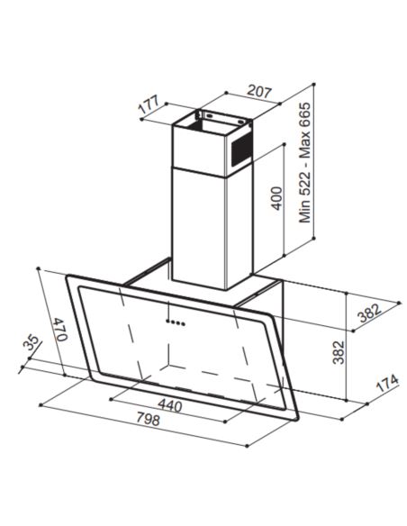 Okap Faber GLAM-LIGHT EVO WH/GL