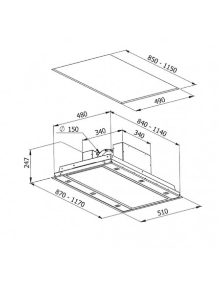Okap Galvamet Line UP 117/A Inox