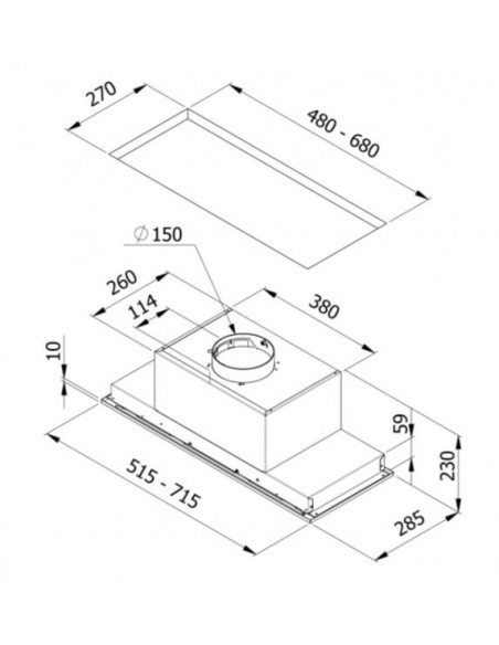 Okap Galvamet Smart 60/A Inox