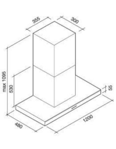 Okap Falmec Lumina NRS 120 biały 800 m3/h 2