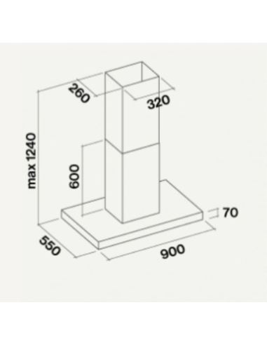 Okap Falmec Plane Green.Tech Isola 90 inox