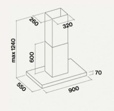 Okap Falmec Plane Green.Tech Isola 90 inox