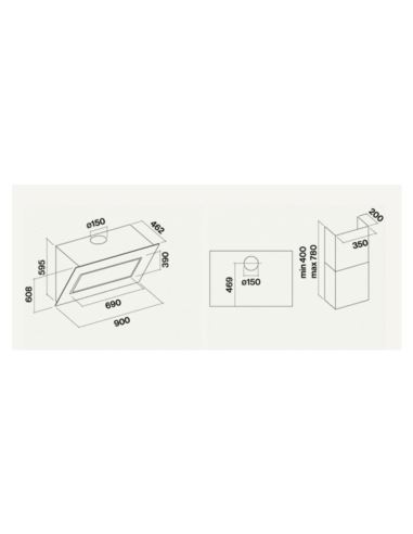 Okap Falmec Quasar Green.Tech 90 biały błyszczący