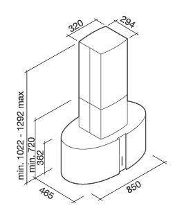 Okap Falmec Manhattan Isola 85