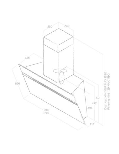 Okap Elica STRIPE GREY/A/90/LX
