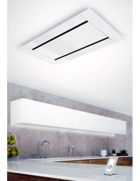 Okap Galvamet Edge 100/F Vetro/White