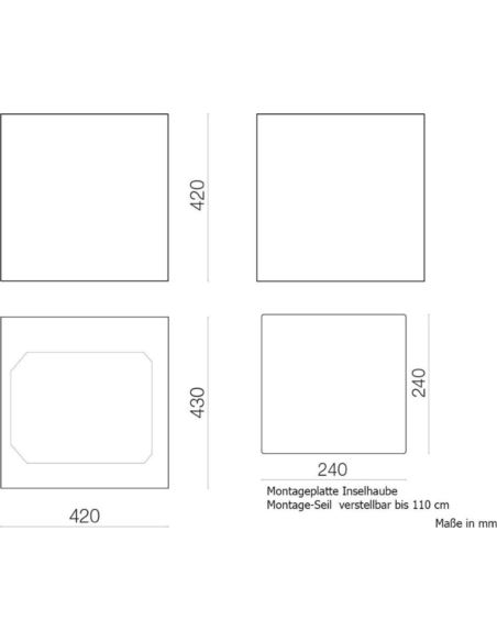 Okap Falmec Rubik E.ion Isola 42 czarny