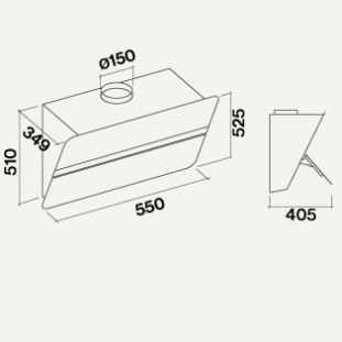 Okap Falmec Flipper 55 czarny matowy