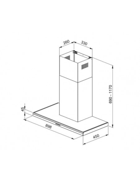 Okap Galvamet Line 90/A Inox/Black