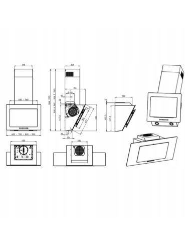 Okap Falmec Inclina 60 czarny