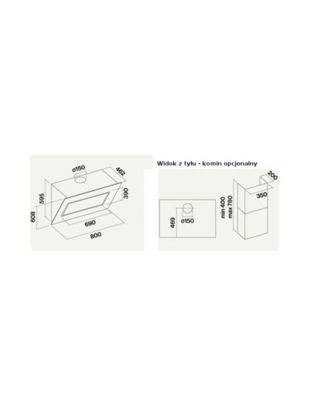 Okap Falmec Quasar 80 czarny