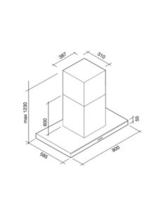 Okap Falmec Lumina NRS 90 czarny 800 m3/h 2