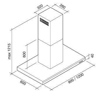 Okap Falmec Lumen Isola 120 800m3/h