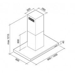 Okap Falmec Lumen Isola 90 800m3/h