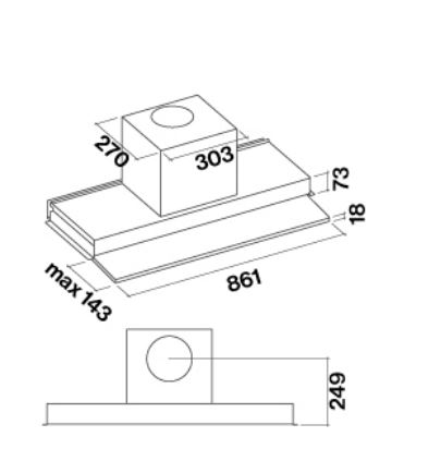 Okap Falmec Move Green.Tech 90 czarny