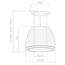 Okap Elica EDITH HEAVYMETAL/F/50
