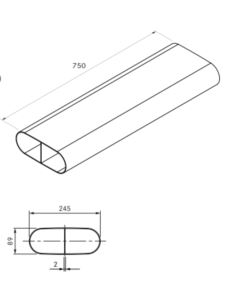 Element wentylacyjny 750mm płaski BORA EFS750/1 2