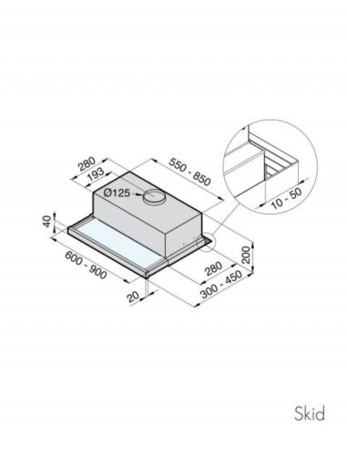 Okap Galvamet Skid 60/A Grey