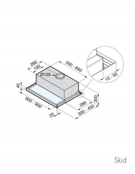 Okap Galvamet Skid 60/A Grey