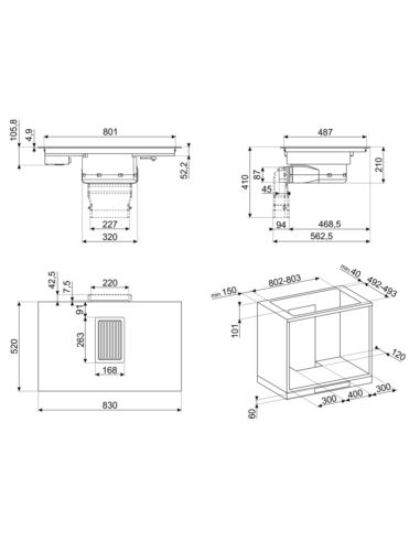 Plyta zintegrowana z okapem Smeg HOBD682D1