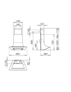 Okap Galvamet Vela 90/F Black CL.B 2