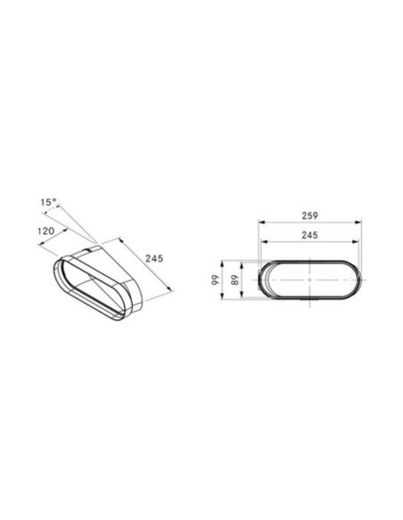 Kątownik poziomy kąt 15 BORA EFBH15/1