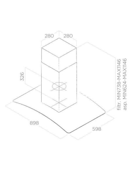 Okap Elica REEF ISLAND IX/A/90