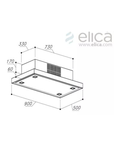 Okap Elica CLOUD FIVE IX/F/90x50
