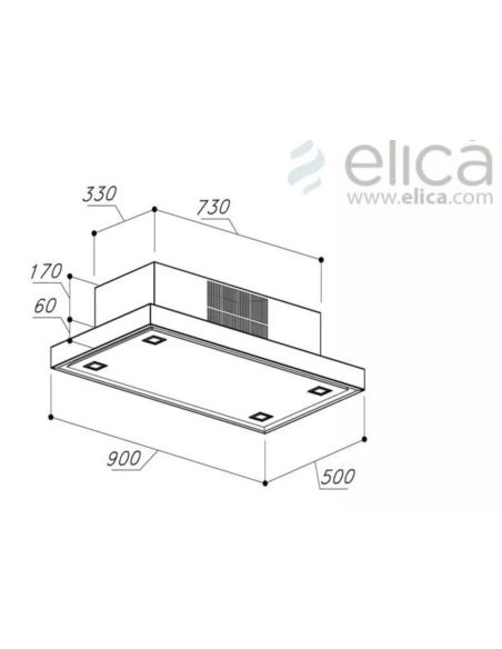 Okap Elica CLOUD FIVE IX/F/90x50