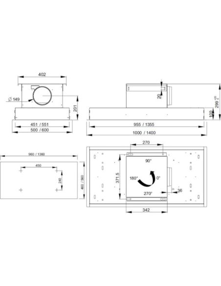 Okap Franke FGAS/3 E FX 1400 CE XS 110.0278.395