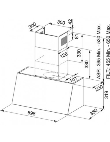 Okap Franke TRENDLINE PLUS BK 70 Czarny mat