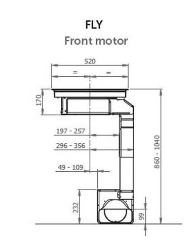 Płyta zintegrowana z okap. Galvamet Fly 90/A Black