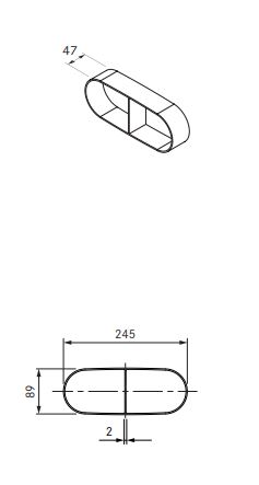 Element wentylacyjny 47 mm płaski BORA EF47/40